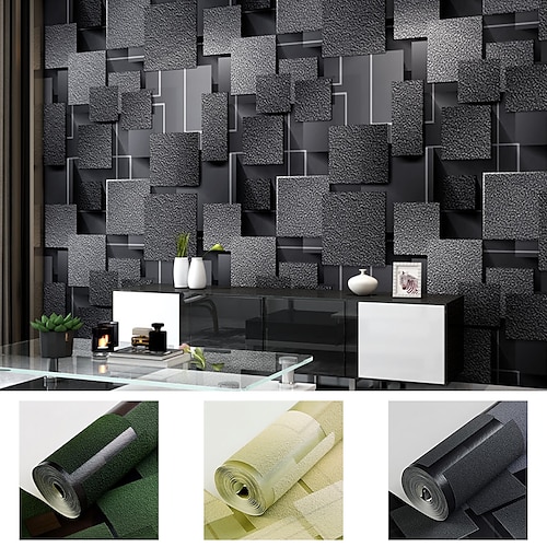 

Modern Faux 3D Non-woven Fabric Imitation Deerskin Deep Embossed Wallpaper Wall Covering Sticker Film Home Decor 531000cm