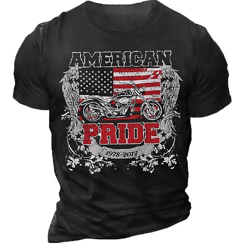

Men's Unisex T shirt 3D Print Graphic Prints Motorcycle National Flag Crew Neck Street Daily Print Short Sleeve Tops Casual Designer Big and Tall Sports Black Navy Blue