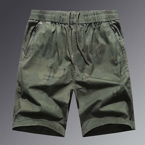 

Men's Casual Sports Shorts Beach Shorts Multiple Pockets Knee Length Pants Inelastic Solid Color Lightweight Sports Mid Waist Light Green Army Green Dark Blue XL XXL 3XL 4XL 5XL