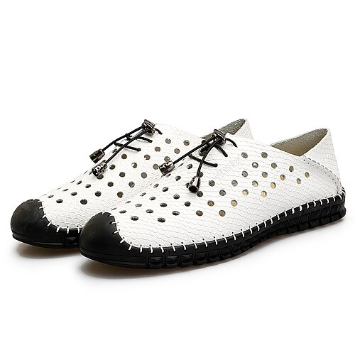 

Men's Loafers Slip-Ons Flat Sandals Casual Athletic Water Shoes PU White Black Blue Summer