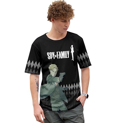 

Inspired by SPY×FAMILY Loid Forger Yor Forger Anya Forger T-shirt Cartoon 100% Polyester Anime Harajuku Graphic Kawaii T-shirt For Men's / Women's / Couple's