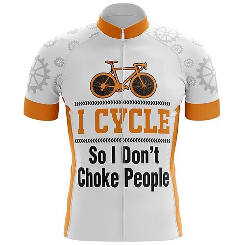 

21Grams Men's Cycling Jersey Short Sleeve Bike Top with 3 Rear Pockets Mountain Bike MTB Road Bike Cycling Breathable Quick Dry Moisture Wicking Reflective Strips White Gear Polyester Spandex Sports
