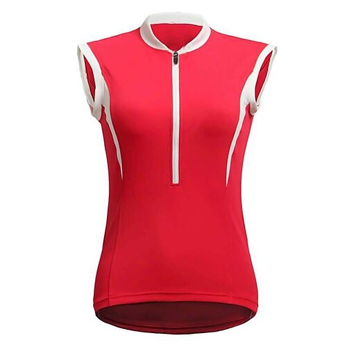 

21Grams Women's Cycling Jersey Sleeveless Bike Top with 3 Rear Pockets Mountain Bike MTB Road Bike Cycling Breathable Quick Dry Moisture Wicking Reflective Strips Red Polyester Spandex Sports