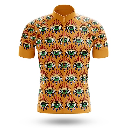 

21Grams Men's Cycling Jersey Short Sleeve Bike Top with 3 Rear Pockets Mountain Bike MTB Road Bike Cycling Breathable Quick Dry Moisture Wicking Reflective Strips Yellow Polyester Spandex Sports