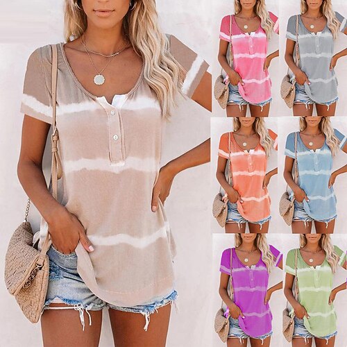 

Women's Hiking Tee shirt Short Sleeve Tee Tshirt Top Outdoor Breathable Quick Dry Lightweight Summer Short Sleeve - Khaki Short Sleeve - Purple Short Sleeve - Orange Fishing Climbing Beach