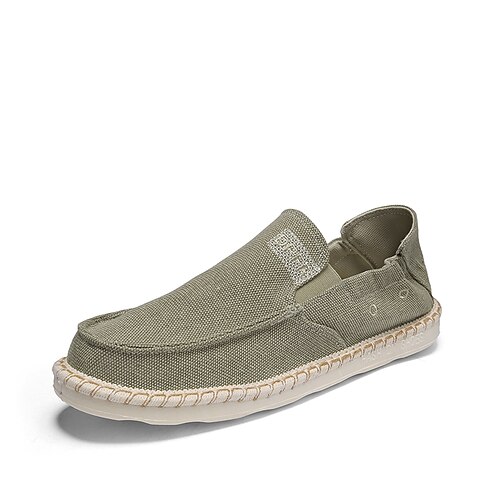 

Men's Loafers Slip-Ons Comfort Loafers Comfort Shoes Casual Daily Linen Black Gray Khaki Spring Summer
