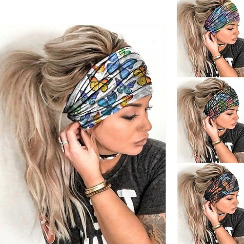 

1pc Women's Headbands Bandana Hair Scarf For Street Gift Holiday Head Handmade Fabric 1 2 3