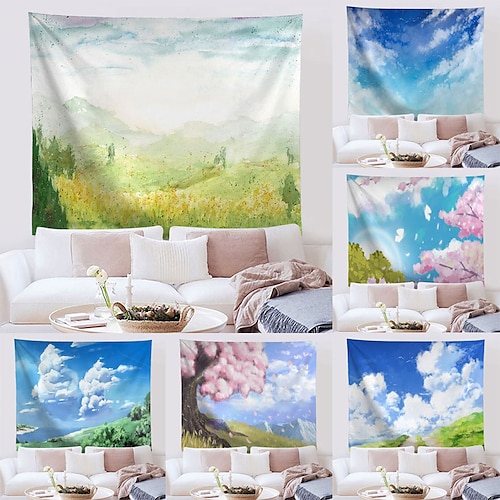 

Oil Painting Style Wall Tapestry Art Decor Blanket Curtain Hanging Home Bedroom Living Room Decoration Polyester