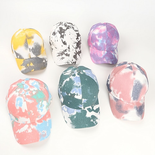

1pcs New Fashion Colorful Tie-dye Baseball Cap Spring Men's and Women's Trend Lovers Hat Outdoor Sports Adjustable Sun Graffiti Hat