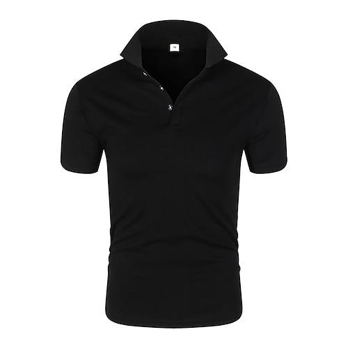 

Per uomo POLO Camicia da golf Golf Esterno Informale Collo a polo Classico Manica corta Classico Tinta unita Pulsante frontale Bottone giù Estate Standard Nero / Bianco Mare blu Nero Bianco Giallo