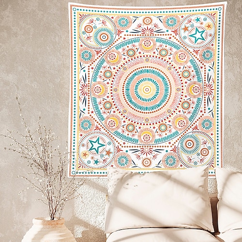 

Colorful Mandala Wreath Print Tapestry 1pc