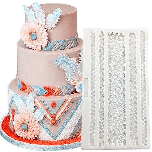 

1pc Straw Rope Silicone Mold Diy Cake Edge Decoration Chocolate Mold Fondant Silicone Mold