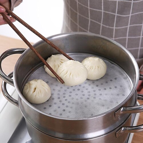 

30 Pieces Disposable Non-woven Steamer Cloth Kitchen Cage Drawer Cloth Steaming Trowel Head Small Cage Bun Pad Placemat Anti-stick Pad