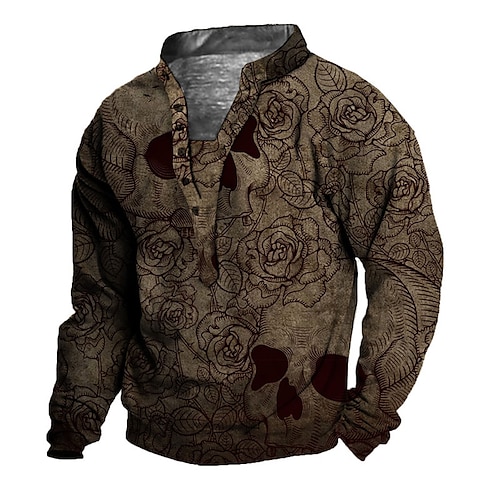 

Homens Unisexo Moletom Estacionar Marron Colarinho Clerical Caveiras Rosa Estampas Abstratas Imprimir Casual Diário Esportes Impressão 3D Roupa de rua Designer Casual Primavera Verão Roupa Moletons