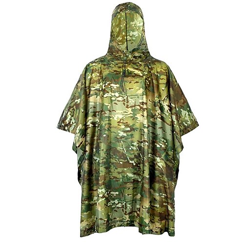 

Camouflage Rain Poncho Waterproof Military Grade Army Raincoat for Hunting Travel Picnic Hiking Jungle Woodland Bad Weather Survival