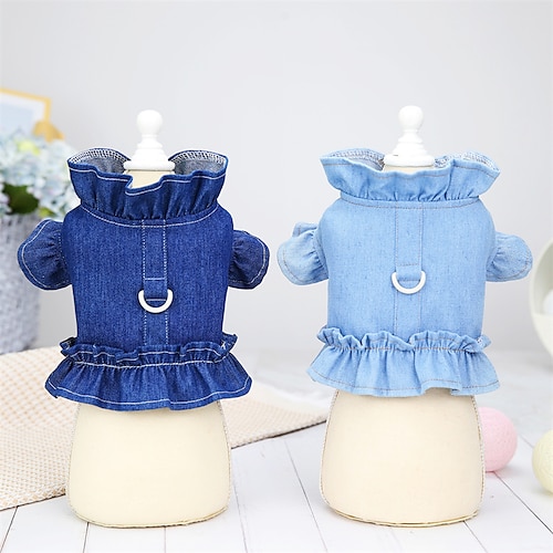 

Dog Cat Skirt Denim Cute Sweet Dailywear Casual / Daily Dog Clothes Puppy Clothes Dog Outfits Soft Dark Blue Light Blue Costume for Girl and Boy Dog Cotton S M L XL 2XL