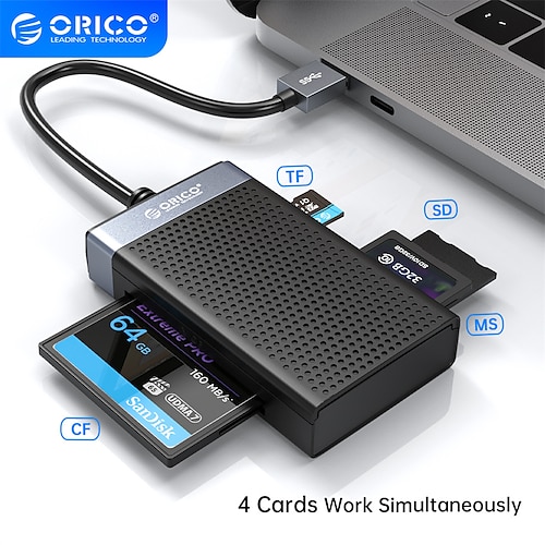 

ORICO USB 3.0 USB 3.0 USB C Hubs 4 Ports 4-in-1 High Speed LED Indicator with Card Reader(s) USB Hub with USB 3.0 USB 3.0 USB C Power Delivery For Laptop PC Smartphone