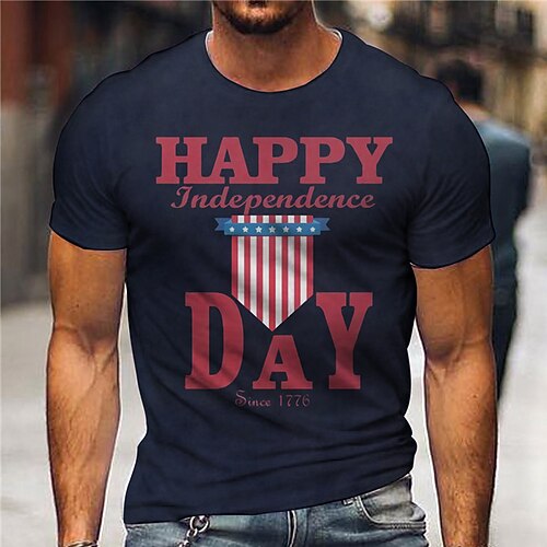 

Men's Unisex T shirt Tee 3D Print Graphic Prints Letter Crew Neck Street Daily Print Short Sleeve Tops Casual Vintage Designer Big and Tall Army Green Navy Blue