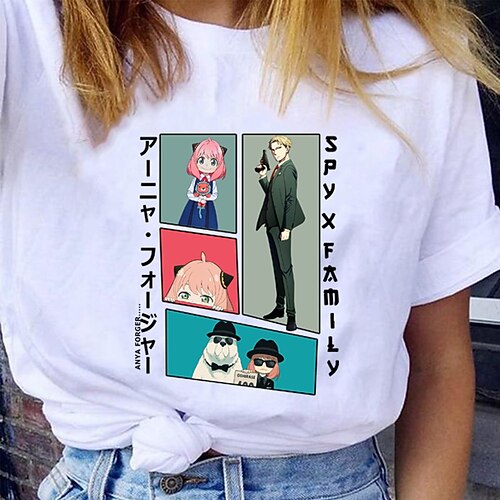 

Inspired by SPY×FAMILY Loid Forger Yor Forger Anya Forger T-shirt Cartoon 100% Polyester Anime Harajuku Graphic Kawaii T-shirt For Men's / Women's / Couple's