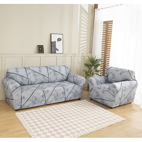 

Stretch Sofa Cover Slipcover with Seat Cover Elastic Sectional Couch Armchair Loveseat 4 Or 3 Seater L Shape Soft Durable Washable
