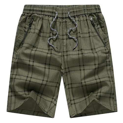 

Men's Hiking Shorts Beach Stripes Summer Outdoor Loose Breathable Quick Dry Lightweight Soft Shorts Bottoms Drawstring Drawstring Elastic Waist Army Green Khaki Cotton Camping / Hiking Fishing