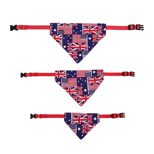 

Dog Bandanas 4th of July Decoration Dog Cat Dog Scarf Plaid Flag Fashion Leisure Sports Casual / Daily Dog Clothes Puppy Clothes Dog Outfits Soft Red Costume for Girl and Boy Dog Cloth L
