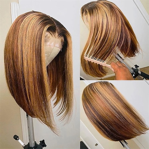 

Highlight Bob Wig Human Hair Lace Front Wigs 4x1 T Part Lace Wig Human Hair Wigs Brazilian Wig Straight Short Bob Lace Front Wig