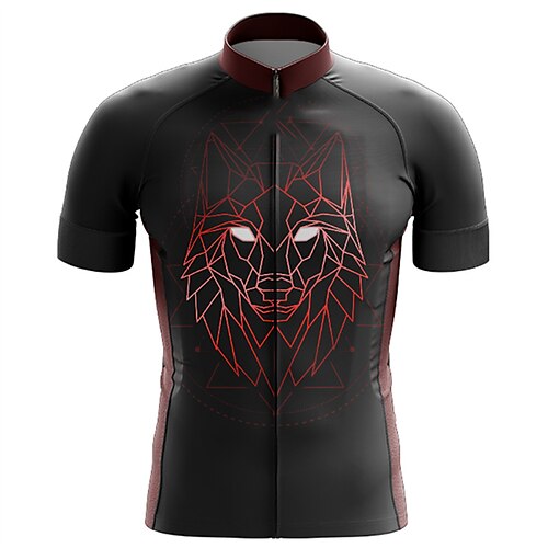 

21Grams Men's Cycling Jersey Short Sleeve Bike Top with 3 Rear Pockets Mountain Bike MTB Road Bike Cycling Breathable Quick Dry Moisture Wicking Reflective Strips Yellow Red Lion Polyester Spandex