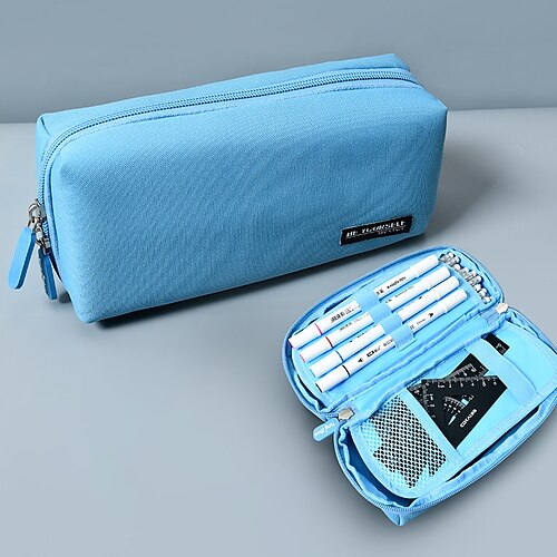 

PencilCasePenPouchMarkerBag Wear-Resistant Multifunction With Zipper Canvas for School Office Student