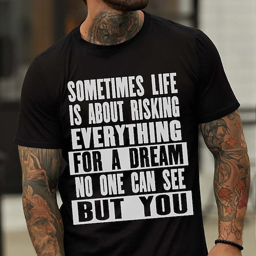 

Men's Unisex T shirt Tee Hot Stamping Graphic Prints Letter Crew Neck Street Daily Print Short Sleeve Tops Casual Designer Big and Tall Sports Green Black Blue