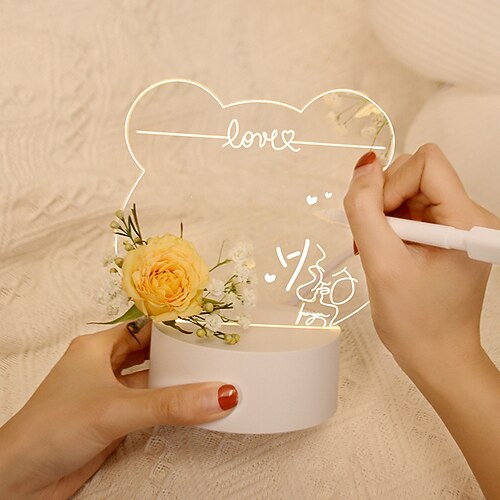 

Note Board 3D DIY Led Night Light 16 Color Change USB Message Board Holiday Light With Pen USB Message Board Decoration Night Lamp Gift For Children Girlfriend