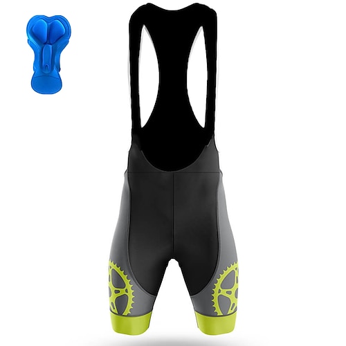 

21Grams Men's Cycling Bib Shorts 3D Padded Shorts Bike Padded Shorts / Chamois Bottoms Mountain Bike MTB Road Bike Cycling Sports Gear 3D Pad Cycling Breathable Quick Dry Yellow Polyester Spandex