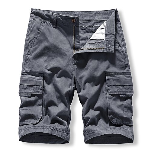 

Men's Casual Classic Shorts Cargo Shorts Work Shorts Multi Pocket Short Pants Daily Inelastic Solid Color Outdoor Mid Waist Black Army Green Grey Khaki Deep Blue 29 30 31 32 33 / Summer