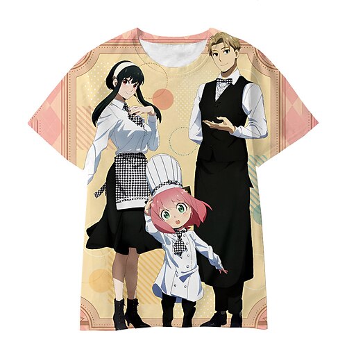 

Inspired by SPY×FAMILY Loid Forger Yor Forger Anya Forger T-shirt Cartoon 100% Polyester Anime Harajuku Graphic Kawaii T-shirt For Men's / Women's / Couple's