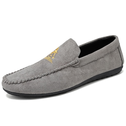 

Men's Loafers Slip-Ons Comfort Loafers Comfort Shoes Casual Daily PU Black Gray Fall Spring