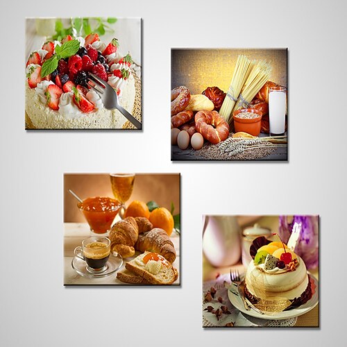 

Print Rolled Canvas Prints - Still Life Classic Modern Four Panels Art Prints