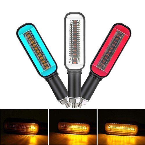 

2Pc LED Turn Signal Light Motorcycle Stop Signal DRL Flowing Water Flashing 2 in 1 Blinker Indicator Tail Lamp Universal Brake