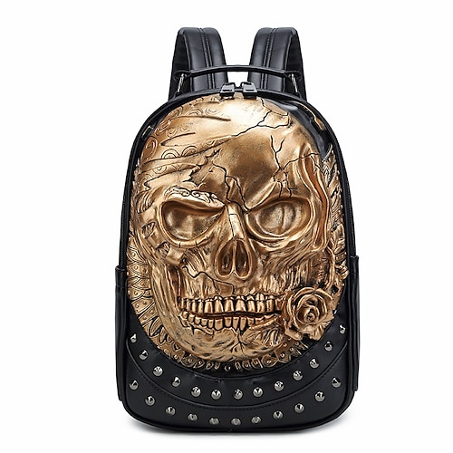 

Calavera Vintage Punk y gótico Vuelta al cole bolsa mochila Hombre Mujer Disfraz Cosecha Cosplay Fiesta Maleta Mascarada