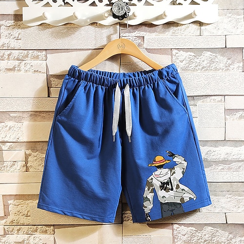 

Inspired by One Piece Monkey D. Luffy Beach Shorts Board Shorts Back To School Anime Harajuku Graphic Kawaii Shorts For Men's Women's Unisex Adults' Hot Stamping 100% Polyester