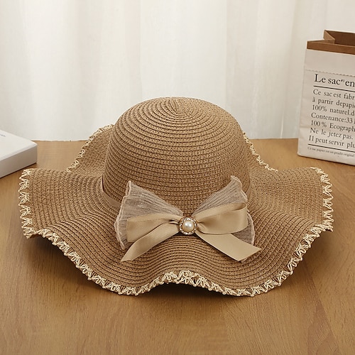 

1pcs New Women Summer Straw Hat Fashion Wide Brim Casual Outdoor Beach Sun Hat Sunscreen Panama Cap