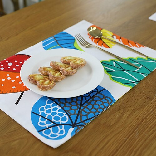 

Dining Table Placemats Set of 4 Heat Resistant Non-Slip Dining Table Place Mats for Holiday Banque Kitchen Table Decor