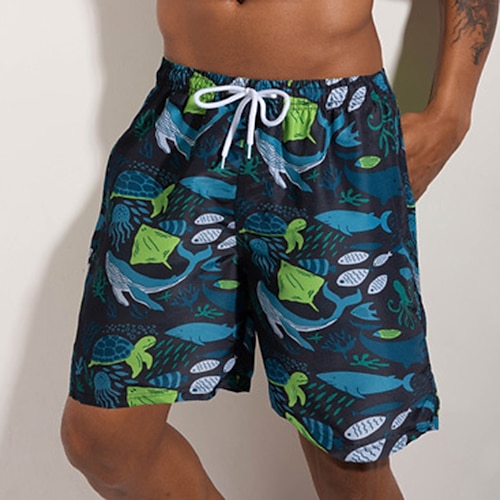 

Men's Swim Trunks Swim Shorts Quick Dry Lightweight Board Shorts Bathing Suit with Pockets Mesh Lining Drawstring Swimming Surfing Beach Water Sports Printed Summer