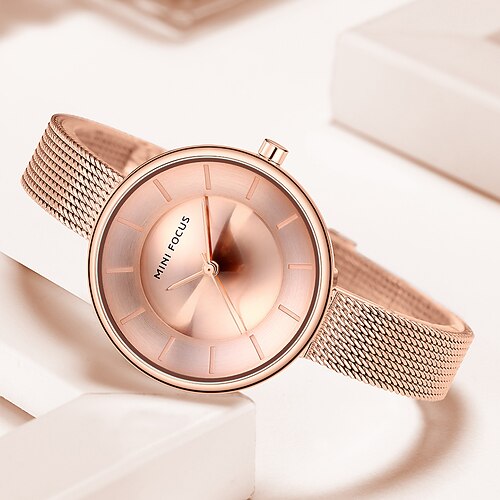 

MINI FOCUS Quartz Watch for Women Analog Quartz Stylish Fashion Waterproof Creative Stainless Steel Alloy Fashion