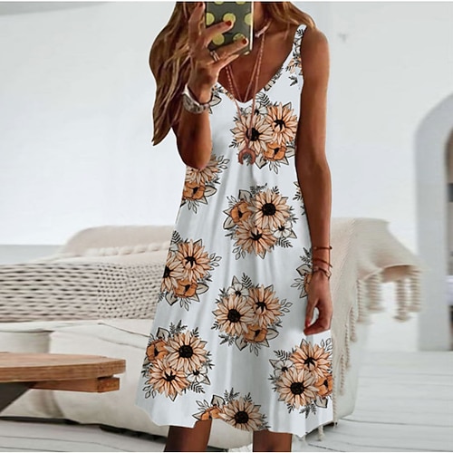 

Women's Shift Dress Slip Dress Mini Dress Green Blue Pink Sleeveless Floral Backless Spring Summer Spaghetti Strap 2022 S M L XL XXL