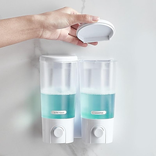 

Punch-Free Hotel Shower Gel Box Wall-Mounted Soap Dispenser Bathroom Manual Liquid Hand Sanitizer Soap Dispenser