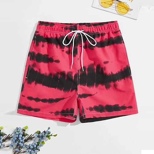 

Men's Classic Style Fashion Shorts Beach Shorts Elastic Drawstring Design Print Short Pants Casual Daily Micro-elastic Graphic Tie Dye Comfort Breathable Mid Waist Blue Pink Red M L XL XXL