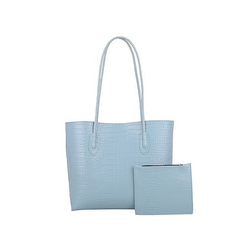 

Women's Bag Set PU Leather Zipper Crocodile Daily Going out White Blue Purple Khaki