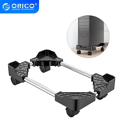 

ORICO Computer Towers Stand Cart PC Cases Mobile Adjustable Computer CPU Holder with 4 Locking Caster Wheels for Gaming