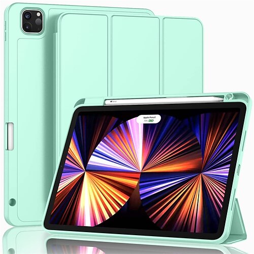 

Tablet Case Cover For Apple iPad Air 5th iPad 10.2'' 9th 8th 7th iPad mini 6th iPad Pro 11'' 3rd Pencil Holder with Stand Flip Solid Colored TPU Silica Gel PU Leather