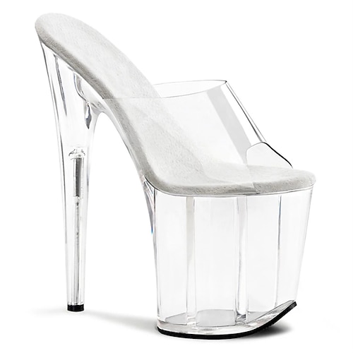 

Mujer Pantuflas Tacones de aguja Zapatos claros Fiesta Playa Lentejuela Tacones cerrados Punta abierta Cuero PU Mocasín Color sólido Claro